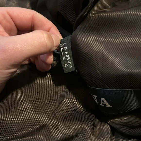 donnaluna brown satin puffer bomber jacket size 12 made in Italy - Picture 6 of 8